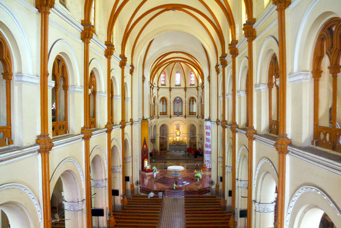 The inside of Notre Dame Cathedral Ho Chi Minh City Vietnam